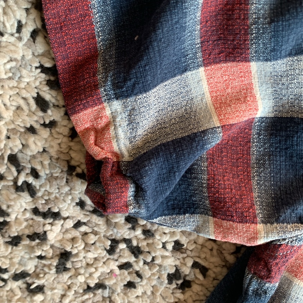 Tommy Bahama 100% Silk Shirt Blue Red Plaid Short Sleeve Button Up Men's Medium - Picture 15 of 15